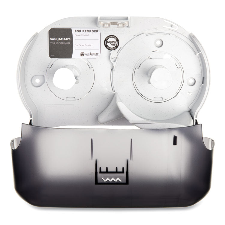 Versatwin Standard Bath Tissue Dispenser, Classic, 8 x 5.75 x 12.75, Transparent Black Pearl