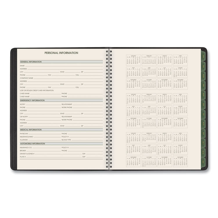 Recycled Weekly Vertical-Column Format Appointment Book, 8.75 x 7, Black Cover, 12-Month (Jan to Dec): 2026