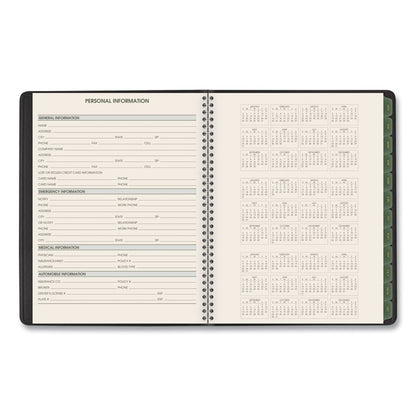 Recycled Weekly Vertical-Column Format Appointment Book, 8.75 x 7, Black Cover, 12-Month (Jan to Dec): 2026
