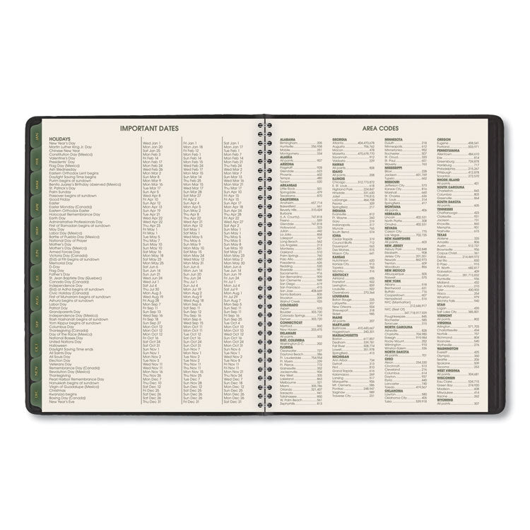 Recycled Weekly Vertical-Column Format Appointment Book, 8.75 x 7, Black Cover, 12-Month (Jan to Dec): 2026