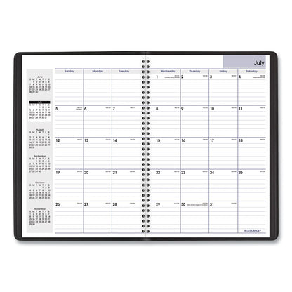 DayMinder Monthly Planner, Academic Year, Ruled Blocks, 12 x 8, Black Cover, 14-Month: July 2025 to Aug 2026