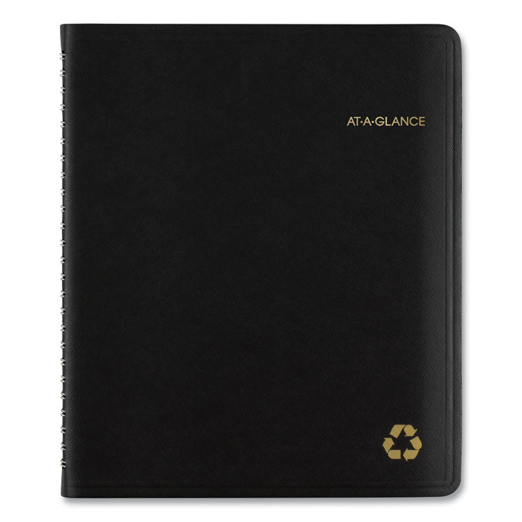 Recycled Weekly Vertical-Column Format Appointment Book, 8.75 x 7, Black Cover, 12-Month (Jan to Dec): 2026