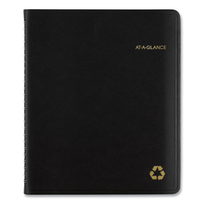 Recycled Weekly Vertical-Column Format Appointment Book, 8.75 x 7, Black Cover, 12-Month (Jan to Dec): 2026