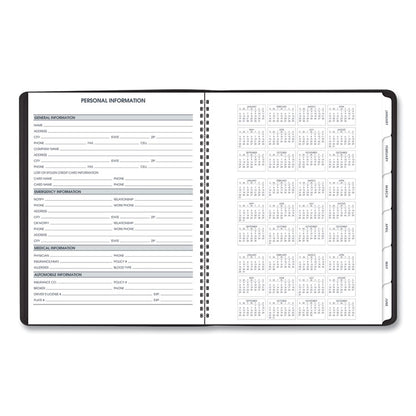 Triple View Weekly Vertical-Column Format Appointment Book, 11 x 8.25, Black Cover, 12-Month (Jan to Dec): 2026