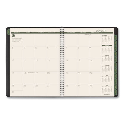 Recycled Weekly Vertical-Column Format Appointment Book, 8.75 x 7, Black Cover, 12-Month (Jan to Dec): 2026
