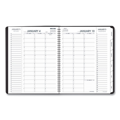 Triple View Weekly Vertical-Column Format Appointment Book, 11 x 8.25, Black Cover, 12-Month (Jan to Dec): 2026