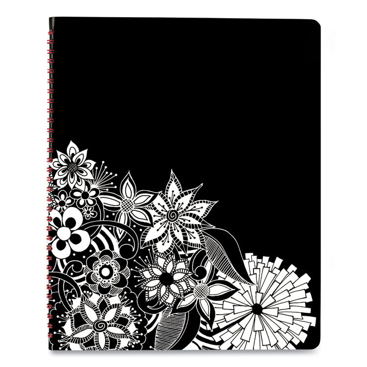 Floradoodle Weekly/Monthly Professional Planner, Floral Artwork, 11 x 8.5, Black/White Cover, 12-Month (Jan-Dec): 2026