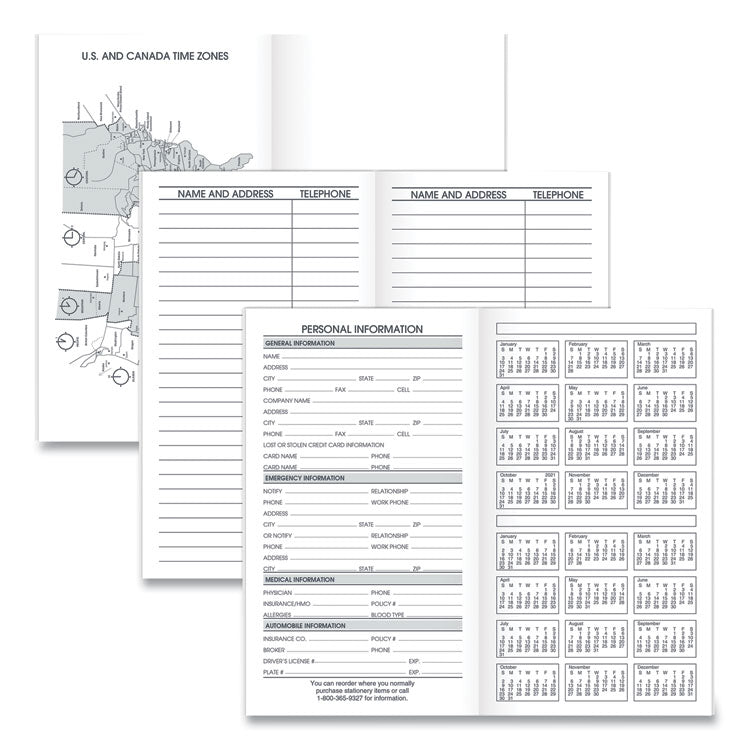 Pocket Size Monthly Planner Refill, 6 x 3.5, White Sheets, 12-Month (Jan to Dec): 2026