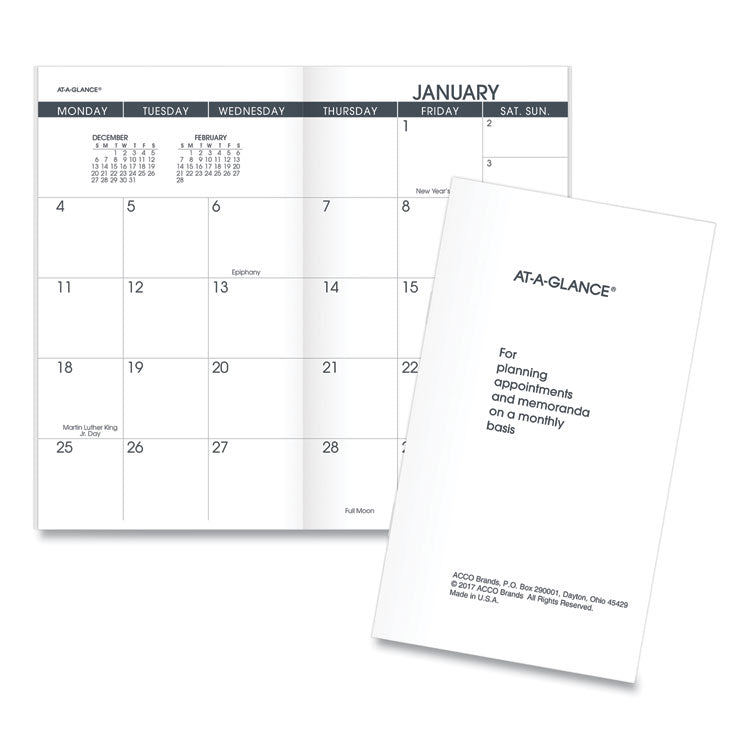 Pocket Size Monthly Planner Refill, 6 x 3.5, White Sheets, 12-Month (Jan to Dec): 2026