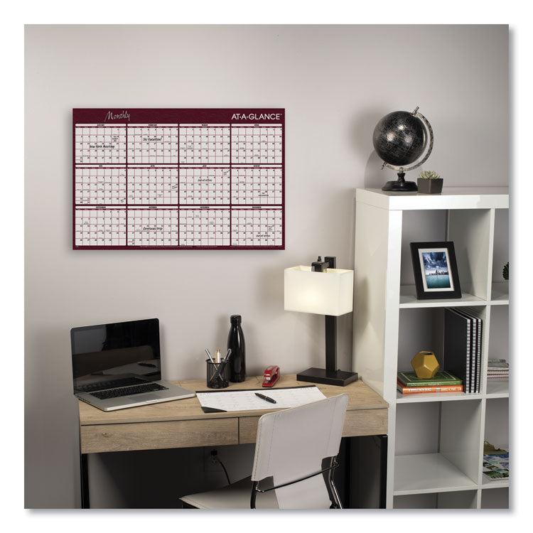Reversible Horizontal Erasable Wall Planner, 48 x 32, Assorted Sheet Colors, 12-Month (Jan to Dec): 2026