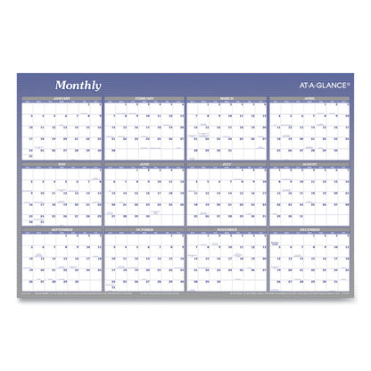 Vertical/Horizontal Erasable Quarterly/Monthly Wall Planner, 24 x 36, White/Blue Sheets, 12-Month (Jan to Dec): 2026