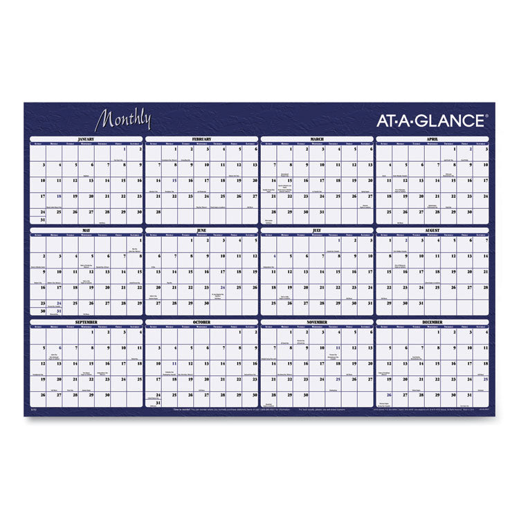 Reversible Horizontal Erasable Wall Planner, 48 x 32, Assorted Sheet Colors, 12-Month (Jan to Dec): 2026