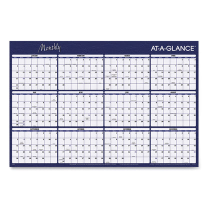 Reversible Horizontal Erasable Wall Planner, 48 x 32, Assorted Sheet Colors, 12-Month (Jan to Dec): 2026