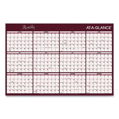 Reversible Horizontal Erasable Wall Planner, 48 x 32, Assorted Sheet Colors, 12-Month (Jan to Dec): 2026