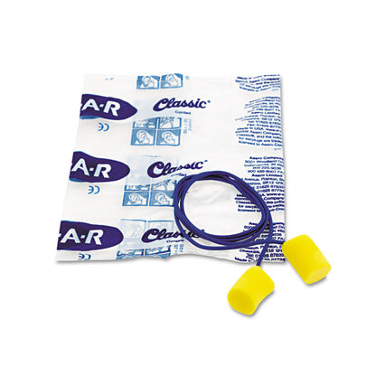 E-A-RClassic Earplugs, Corded, 29 dB NRR, One Size Fits Most, Yellow Cylindrical Plugs, 200 Pairs/Box
