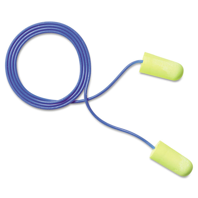 E-A-Rsoft Yellow Neons Soft Foam Earplugs, Corded, 33 dB NRR, One Size Fits Most, Yellow Bullet Plugs, 200 Pairs/Box