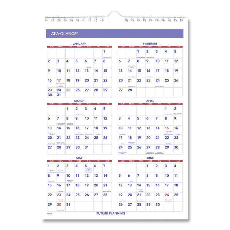 Monthly Wall Calendar with Ruled Daily Blocks, 8 x 11, White Sheets, 12-Month (Jan to Dec): 2026