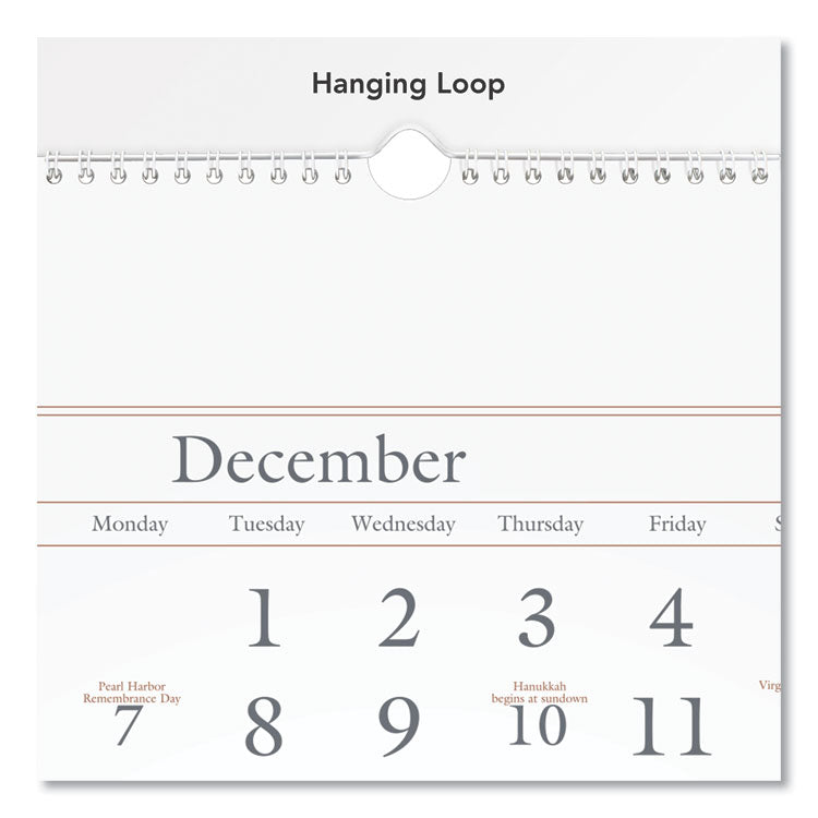 Three-Month Reference Wall Calendar, 12 x 27, White Sheets, 14-Month: Dec 2025 to Feb 2027