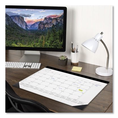 Contemporary Monthly Desk Pad, 22 x 17, White Sheets, Black Binding/Corners,12-Month (Jan to Dec): 2026