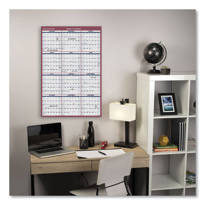 Vertical/Horizontal Wall Calendar, 24 x 36, White/Blue/Red Sheets, 12-Month (Jan to Dec): 2026