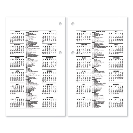 Desk Calendar Refill, 3.5 x 6, White Sheets, 12-Month (Jan to Dec): 2026