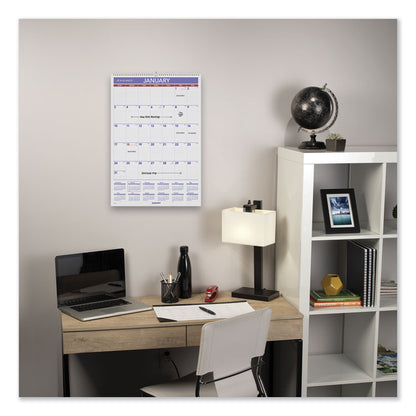 Erasable Wall Calendar, 15.5 x 22.75, White Sheets, 12-Month (Jan to Dec): 2026