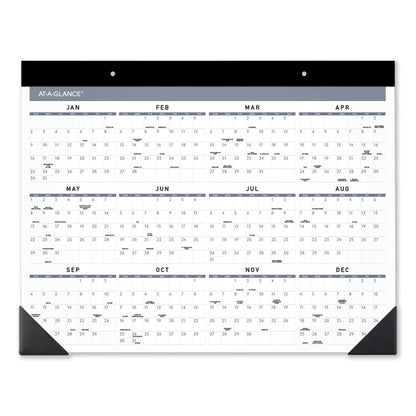 Contemporary Monthly Desk Pad, 22 x 17, White Sheets, Black Binding/Corners,12-Month (Jan to Dec): 2026