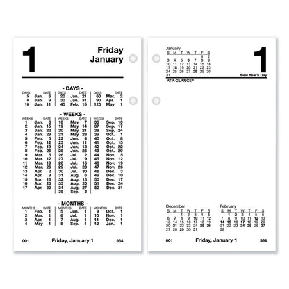 Financial Desk Calendar Refill, 3.5 x 6, White Sheets, 12-Month (Jan to Dec): 2026
