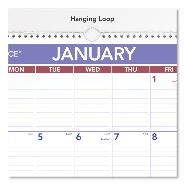 Erasable Wall Calendar, 15.5 x 22.75, White Sheets, 12-Month (Jan to Dec): 2026