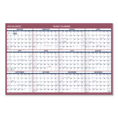 Vertical/Horizontal Wall Calendar, 24 x 36, White/Blue/Red Sheets, 12-Month (Jan to Dec): 2026