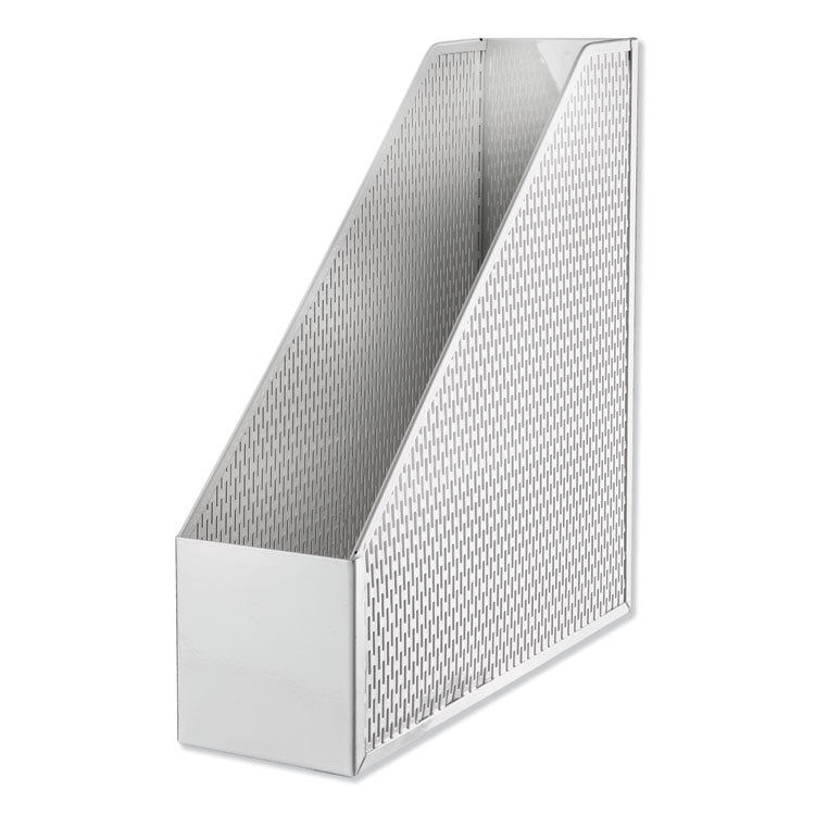 Urban Collection Punched Metal Magazine File, 3.5 x 10 x 11.5, White
