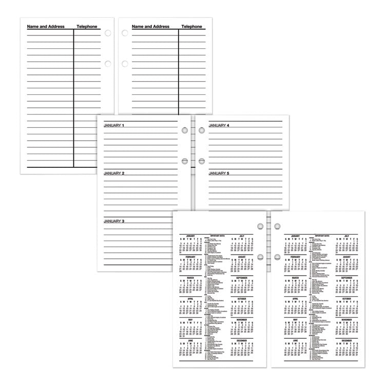 Financial Desk Calendar Refill, 3.5 x 6, White Sheets, 12-Month (Jan to Dec): 2026