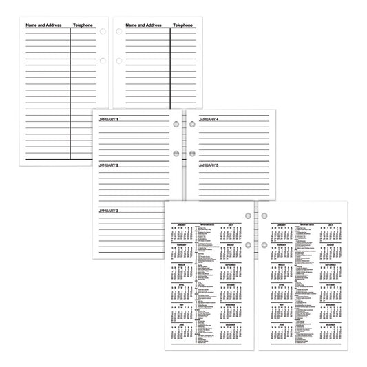 Financial Desk Calendar Refill, 3.5 x 6, White Sheets, 12-Month (Jan to Dec): 2026