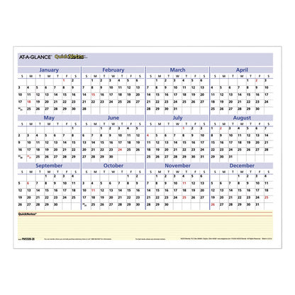 QuickNotes Mini Erasable Wall Planner, 16 x 12, White/Blue/Yellow Sheets, 12-Month (Jan to Dec): 2026