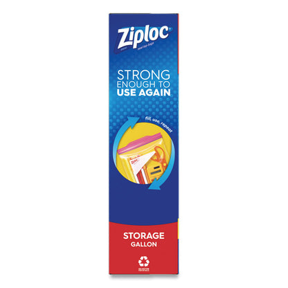 Double Zipper Storage Bags, Triple System Seal, Gallon, 1.75 mil, 10.56" x 10.75", Clear, 38 Bags/Box, 9 Boxes/Carton