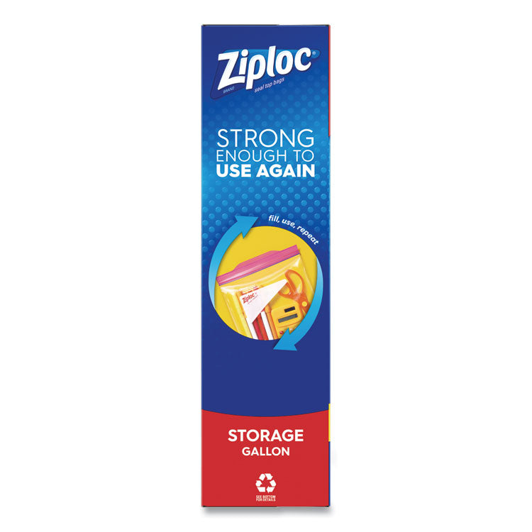 Double Zipper Storage Bags, Triple System Seal, Gallon, 1.75 mil, 10.56" x 10.75", Clear, 38/Box