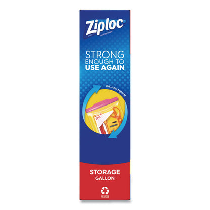 Double Zipper Storage Bags, Triple System Seal, Gallon, 1.75 mil, 10.56" x 10.75", Clear, 38/Box