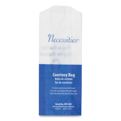 Feminine Hygiene Convenience Disposal Bag, 3" x 1.5" x 7.75", White, 500/Carton
