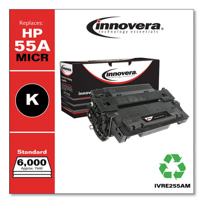 Remanufactured Black MICR Toner, Replacement for 55AM (CE255AM), 6,000 Page-Yield