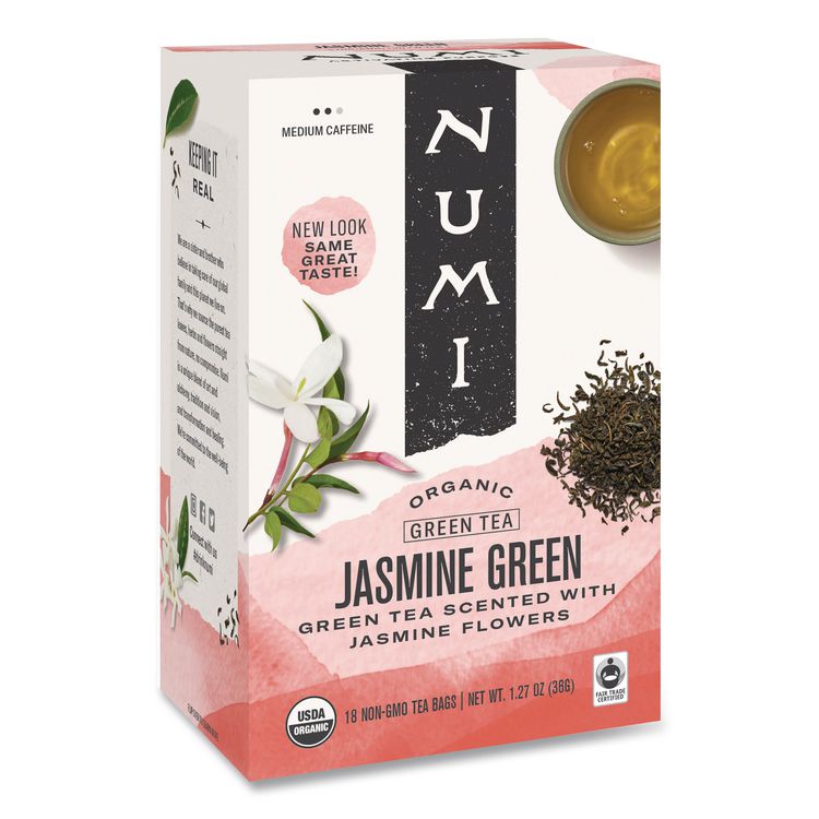 Organic Teas and Teasans, 1.27 oz Filterbag, Jasmine Green, 18/Box