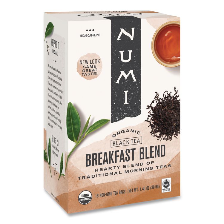 Organic Teas and Teasans, 1.4 oz Filterbag, Breakfast Blend, 18/Box