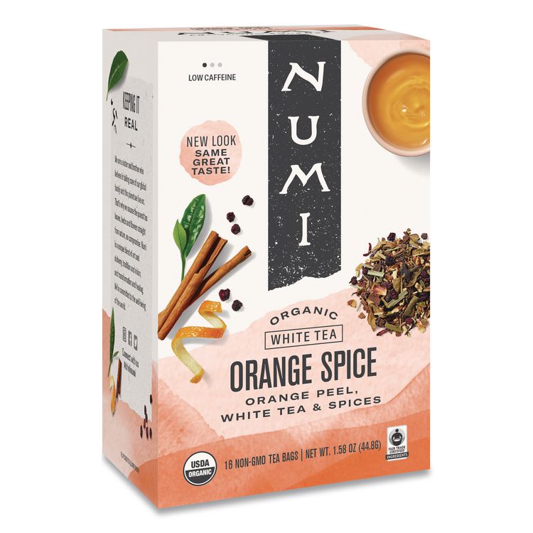 Organic Teas and Teasans, 1.58 oz Filterbag, White Orange Spice, 16/Box