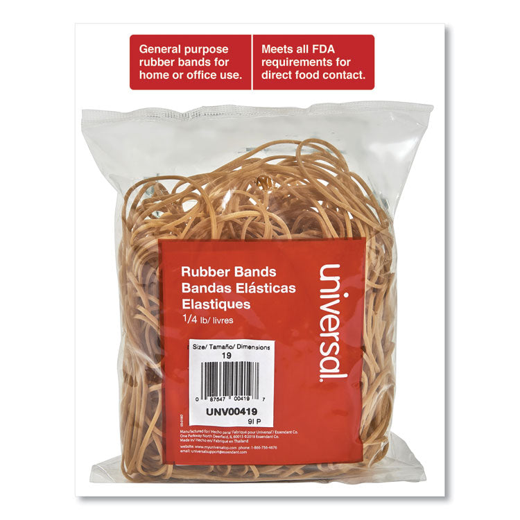 Rubber Bands, Size 19, 0.04" Gauge, Beige, 4 oz Box, 310/Pack