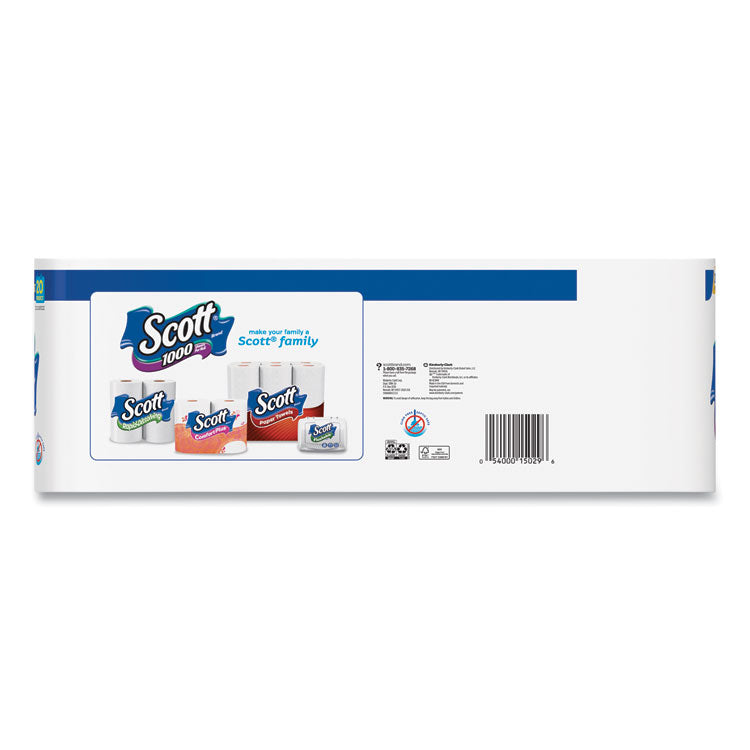 1000 Bathroom Tissue, Septic Safe, 1-Ply, White, 1,000 Sheets/Roll, 20 Rolls/Pack