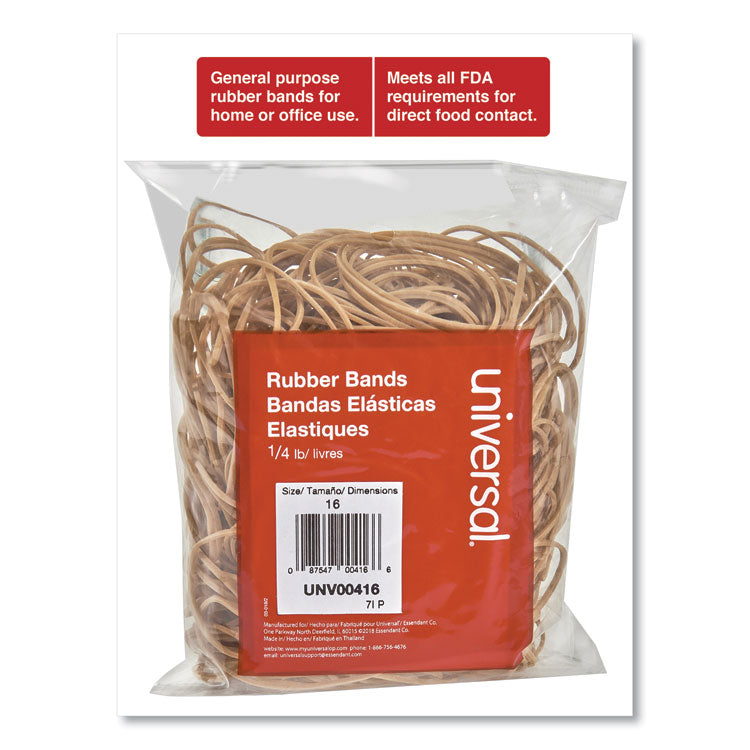 Rubber Bands, Size 16, 0.04" Gauge, Beige, 4 oz Box, 475/Pack