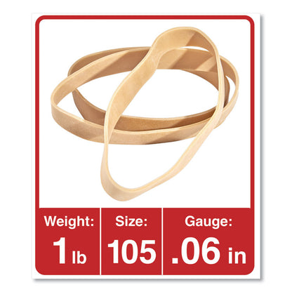 Rubber Bands, Size 105, 0.06" Gauge, Beige, 1 lb Box, 55/Pack