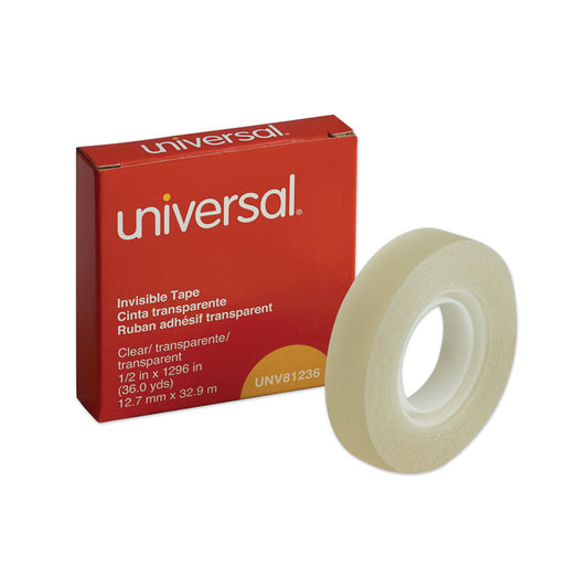 Invisible Tape, 1" Core, 0.5" x 36 yds, Clear (Roll)
