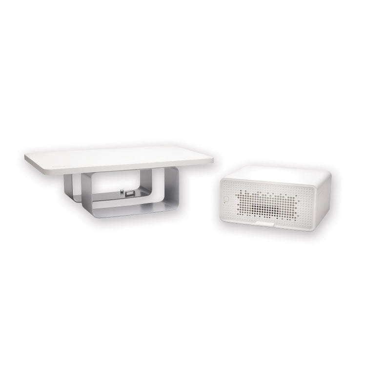 FreshView Wellness Monitor Stand with Air Purifier, For 27" Monitors, 22.5" x 11.5" x 5.4", White, Supports 200 lbs