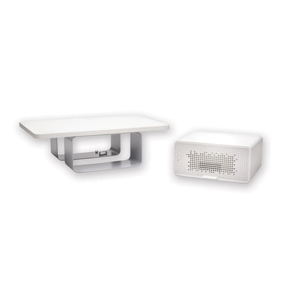 FreshView Wellness Monitor Stand with Air Purifier, For 27" Monitors, 22.5" x 11.5" x 5.4", White, Supports 200 lbs