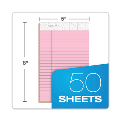Prism + Colored Writing Pads, Narrow Rule, (50) Assorted Pastel Color 5 x 8 Sheets, 6/Pack